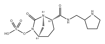 (1R,2S,5R)-7-OXO-2-[[(2-PYRROLIDINYLMETHYL) AMINO]CARBONYL]-1,6-DIAZABICYCLO[3.2.1]OCT-6- YL HYDROGE 结构式