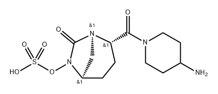 (1R,2S,5R)-2-[(4-AMINO-1-PIPERIDINYL)CARBONYL] -7-OXO-1,6-DIAZABICYCLO[3.2.1]OCT-6-YL HYDROGEN SULFA 结构式