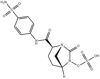 (1R,2S,5R)-2-[[[4-(AMINOSULFONYL)PHENYL] AMINO]CARBONYL]-7-OXO-1,6-DIAZABICYCLO[3.2.1] OCT-6-YL HYDR 结构式