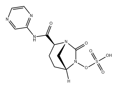 (2S,5R)-7-oxo-N-pyrazin-2-yl-6-(sulfooxy)-1,6-diazabicyclo[3.2.1]octane-2-carboxamide 结构式
