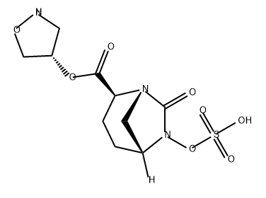 2-(4S)-4-Isoxazolidinyl (1R,2S,5R)-7-oxo-6- (sulfooxy)-1,6-diazabicyclo[3.2.1]octane-2- carboxylate 结构式