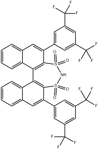 (11bR)-2,6-Bis[3,5-bis(trifluoromethyl)phenyl]dinaphtho[2,1-d:1′,2′-f][1,3,2]dithiazepine 3,3,5,5-tetraoxide 结构式