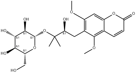 (-)-Toddalolactone 3′-O-β-D-glucopyranoside 结构式