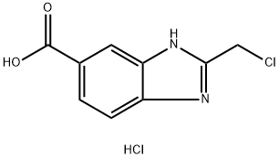 2-(氯甲基)-1H-1,3-苯并二唑-5-羧酸盐酸盐 结构式