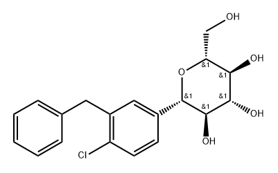 D-Glucitol, 1,5-anhydro-1-C-[4-chloro-3-(phenylmethyl)phenyl]-, (1S)- 结构式
