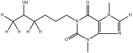 羟基己酮可可碱-D6(RAC-利索茶碱-D6) 结构式