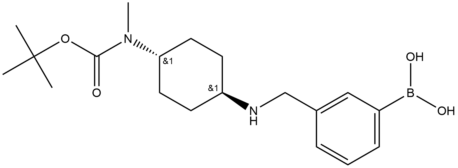 Carbamic acid, N-[trans-4-[[(3-boronophenyl)methyl]amino]cyclohexyl]-N-methyl-, C-(1,1-dimethylethyl) ester 结构式