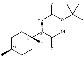 (S) -2-((叔丁氧羰基)氨基)-2-((1R,4S)-4-甲基环己基)乙酸 结构式