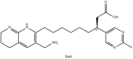 (βS)-3-(AMinoMethyl)-5,6,7,8-tetrahydro-β-(2-Methyl-5-pyriMidinyl)-1,8-naphthyridine-2-nonanoic Acid SodiuM Salt 结构式