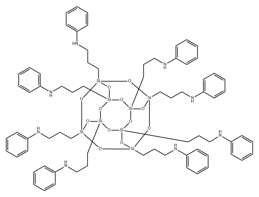 N-苯基氨基-笼形聚倍半硅氧烷 结构式