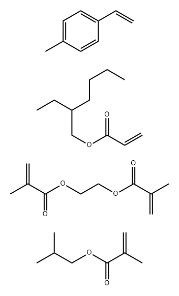 2-Propenoic acid, 2-methyl-, 1,2-ethanediyl ester, polymer with 1-ethenyl-4-methylbenzene, 2-ethylhexyl 2-propenoate and 2-methylpropyl 2-methyl-2-propenoate 结构式