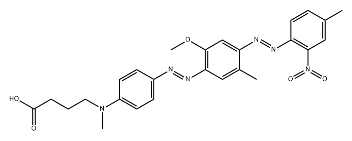 Butanoic acid, 4-[[4-[2-[2-methoxy-5-methyl-4-[2-(4-methyl-2-nitrophenyl)diazenyl]phenyl]diazenyl]phenyl]methylamino]- 结构式