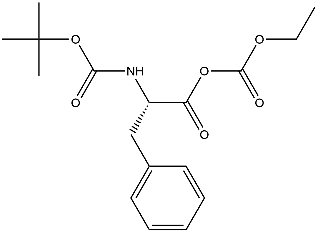 L-Phenylalanine, N-[(1,1-dimethylethoxy)carbonyl]-, anhydride with ethyl hydrogen carbonate 结构式