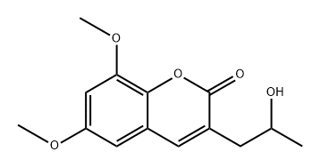 2H-1-Benzopyran-2-one, 3-(2-hydroxypropyl)-6,8-dimethoxy-, (+)- 结构式
