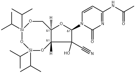 N-(1-((6AR,8R,9AR)-9-氰基-9-羟基-2,2,4,4-四异丙基四氢-6H-呋喃并[3,2-F][1,3,5,2,4]三氧杂二硅环辛烷-8-基)-2-氧代-1,2-二氢嘧啶-4-基)乙酰胺 结构式