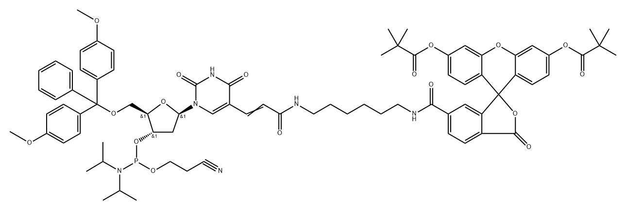 6-FLUORESCEIN DT PHOSPHORAMIDITE 结构式