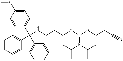 MONOMETHOXYTRITYL-PROPYLAMINE-LINKER PHOSPHORAMIDITE 结构式