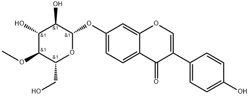 4'-羟基异黄酮-7-O-Β-4''甲氧基葡萄糖苷 结构式