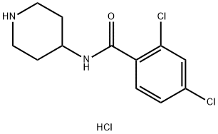 2,4-二氯-N-(哌啶-4-基)苯甲酰胺盐酸盐 结构式