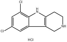 6,8-二氯-1H,2H,3H,4H,5H-吡啶并[4,3-B]吲哚盐酸盐 结构式