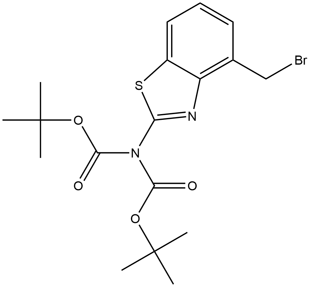 Imidodicarbonic acid, 2-[4-(bromomethyl)-2-benzothiazolyl]-, 1,3-bis(1,1-dimethylethyl) ester 结构式