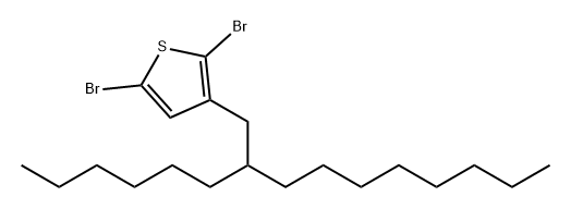 2,5-二溴-3-(2-己基癸基)噻吩 结构式