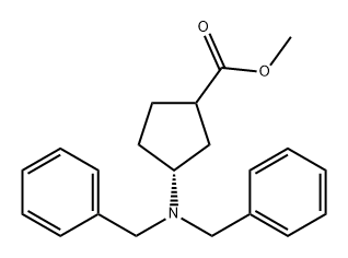 (1R,3S)-METHYL 3-(DIBENZYLAMINO)CYCLOPENTANECARBOXYLATE 结构式