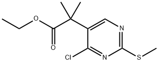 2-(4-氯-2-(甲硫基)嘧啶-5-基)-2-甲基丙酸乙酯 结构式