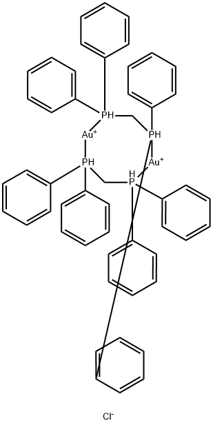 双[Μ-[1,1'-亚甲基双[1,1-二苯基膦]]]二氯化金 结构式