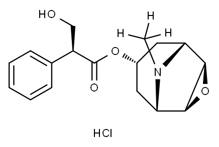 (-)-SCOPOLAMINE HCL (AS FREE BASE) (D3, 98%) 100 UG/ML IN 10% WATER IN ACETONITRILE 结构式
