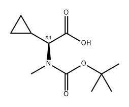 (S)-2-((叔丁氧基羰基)(甲基)氨基)-2-环丙基乙酸 结构式