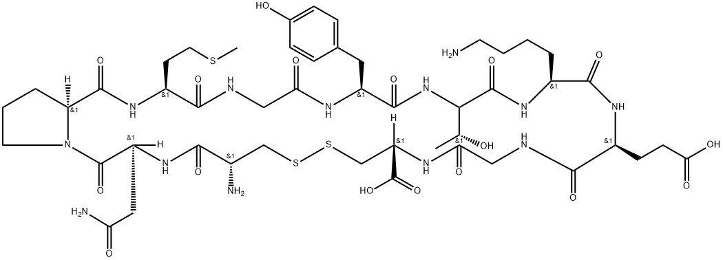 H-CYS-ASN-PRO-MET-GLY-TYR-THR-LYS-GLU-GLY-CYS-OH(DISULFIDE BRIDGE:CYS1-CYS11) 结构式