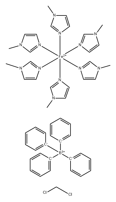 hexakis(N-methylimidazole-N')iron(II) tetraphenylborate dichloromethane 结构式
