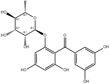 Methanone, [2-[(6-deoxy-α-L-mannopyranosyl)oxy]-4,6-dihydroxyphenyl](3,5-dihydroxyphenyl)- 结构式