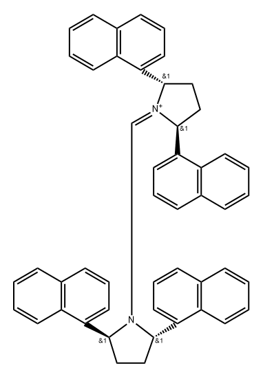 (2S,5S)-1-{[(2S,5S)-2,5-Di(naphthalen-1-yl])pyrrolidin-1-yl]methylene}-2,5-di(naphthalen-1-yl)pyrrolidinium tetrafluoroborate, min. 97% 结构式