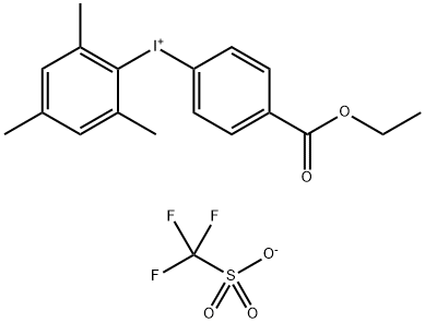 (4-(乙氧基羰基)苯基)(均三甲苯基)碘鎓 三氟甲磺酸盐 结构式