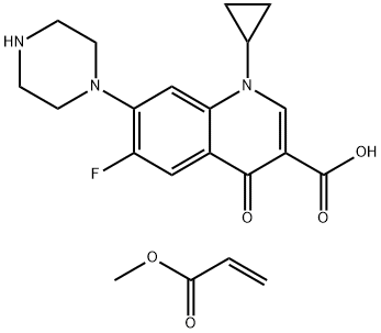 3-Quinolinecarboxylic acid, 1-cyclopropyl-6-fluoro-1,4-dihydro-4-oxo-7-(1-piperazinyl)-, coMpd. with Methyl 2-propenoate 结构式