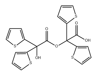 2-(2-Hydroxy-2,2-di(thiophen-2-yl)acetoxy)-2,2-di(thiophen-2-yl)acetic Acid 结构式