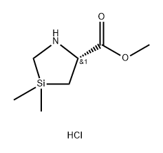 (R)-3,3-二甲基-1,3-氮杂硅氮烷-5-羧酸甲酯盐酸盐 结构式