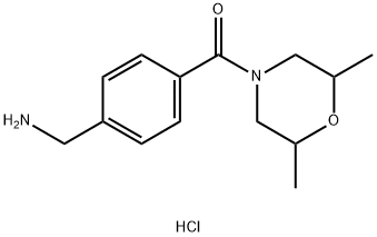 4-(2,6-二甲基吗啉-4-羰基)苯基]甲胺盐酸 结构式