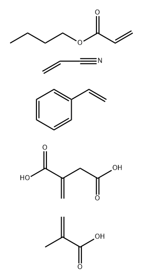 Butanedioic acid, methylene-, polymer with butyl 2-propenoate, ethenylbenzene, 2-methyl-2-propenoic acid and 2-propenenitrile 结构式