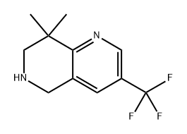 8,8-DIMETHYL-3-TRIFLUOROMETHYL-5,6,7,8-TETRAHYDRO-[1,6]NAPHTHYRIDINE 结构式