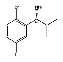 (R)-1-(2-溴-5-氟苯基)-2-甲基丙烷-1-胺 结构式