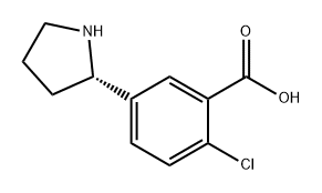 (S)-2-chloro-5-(pyrrolidin-2-yl)benzoic acid 结构式