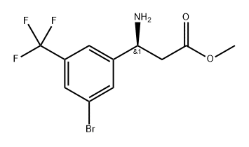 Methyl (3S)-3-amino-3-[3-bromo-5-(trifluoromethyl)phenyl]propanoate HCl salt 结构式