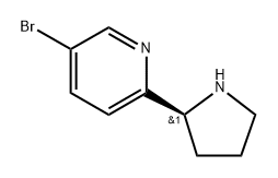 (S)-5-Bromo-2-(pyrrolidin-2-yl)pyridine 结构式