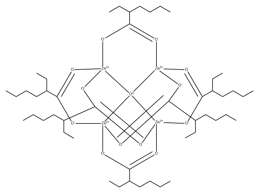 hexakis(2-ethylhexanoato)oxotetrazinc  结构式