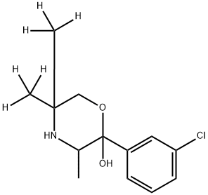 安非他酮吗啉醇-D6 结构式