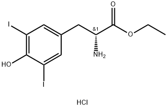 3,5-二碘-D-酪氨酸乙酯盐酸盐 结构式