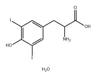 3,5-二碘-DL-酪氨酸二水物 结构式